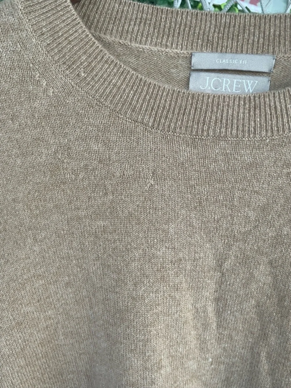 J.Crew Classic Fit 100% Cashmere Sweater Small Camel Beige Luxury Knit